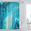 Domoku Marble Waterproof Shower Curtain with Hooks, Machine Washable Easy-Care