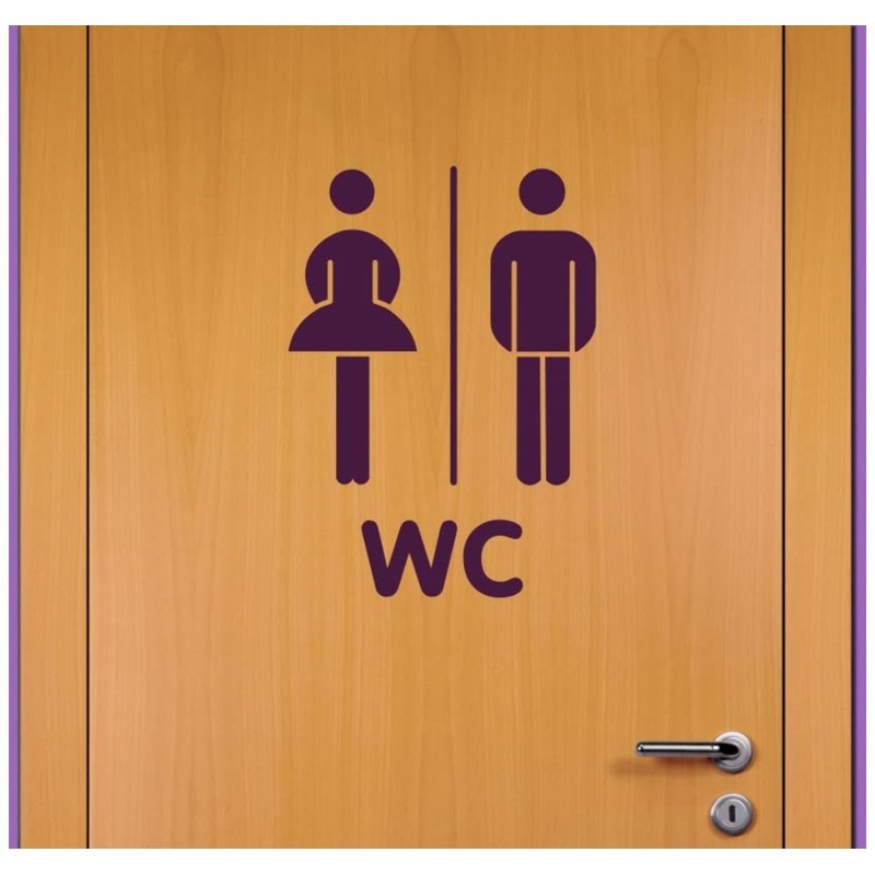 Samunshi® Toilet Door Sign Wall Sticker 14 x 20 cm