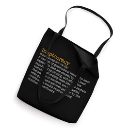 Funny Politcal Government Ineptocracy Noun Definition Tote Bag