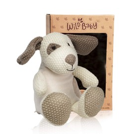 WILD BABY Puppy Dog Stuffed Animal - Heatable Microwavable Plush Pal with Aromatherapy Lavender Scent for Kids - 12"
