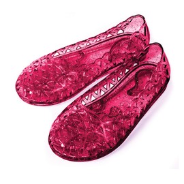 Del Sol Color-Changing Jelly Shoes - Princess Slipper - Changes Color from Clear to Pink in the Sun - Sturdy and Stylish, Made from USA certified PVC - Kids 6
