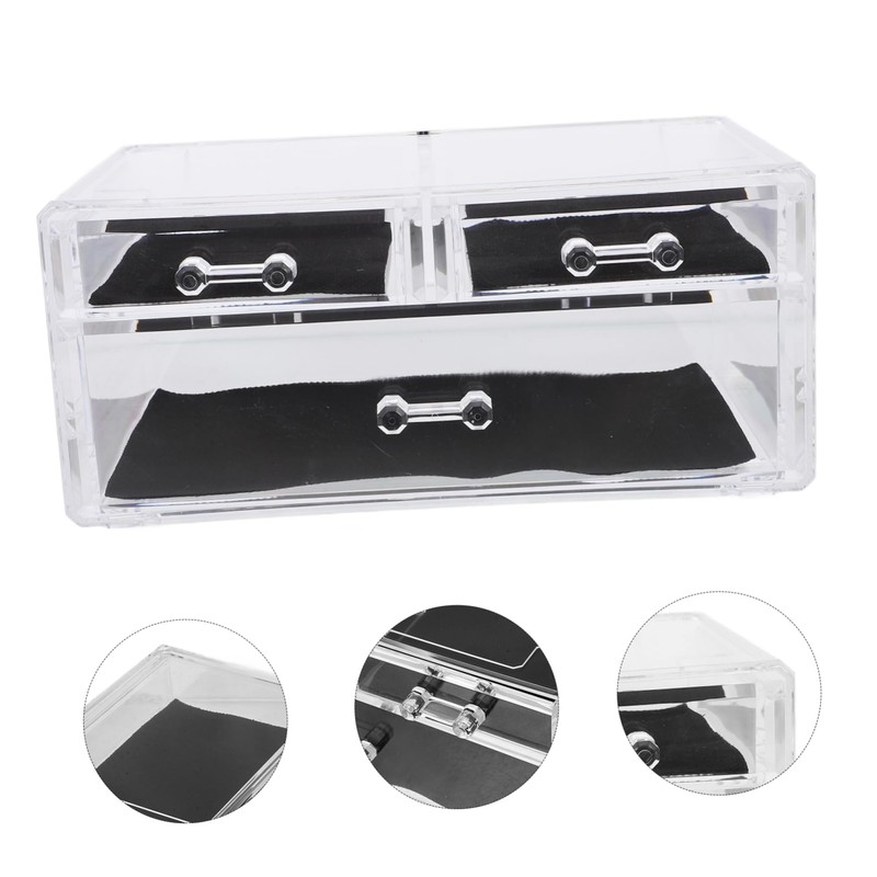Operitacx Elegant Acrylic Makeup Storage 3 Drawer Organizer Lotion Organizer