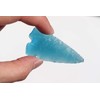 Blue Fiber Optic Glass Flint Knapped/Knapping Art Using Pressure Flaking