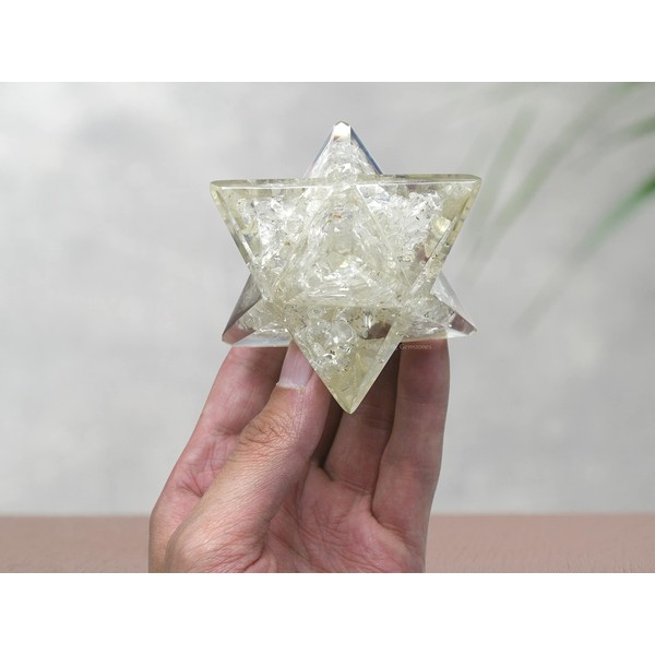 1 Pcs Clear Quartz Large Crystal Orgone Merkaba Star for