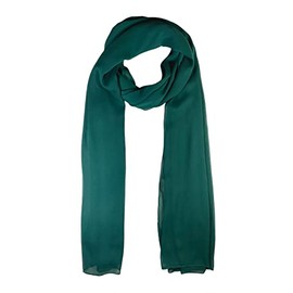 WESTEND CHOICE Crepe Chiffon Scarf Ladies Neck Wrap Women Scarves Crinkle Chiffon Scarf Stole Shawl women's scarves & wraps 150x47 cm (Dark green)