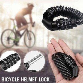 Motorcycle Helmet Spring Wire Combination Lock Spring Combination Lock (Black)