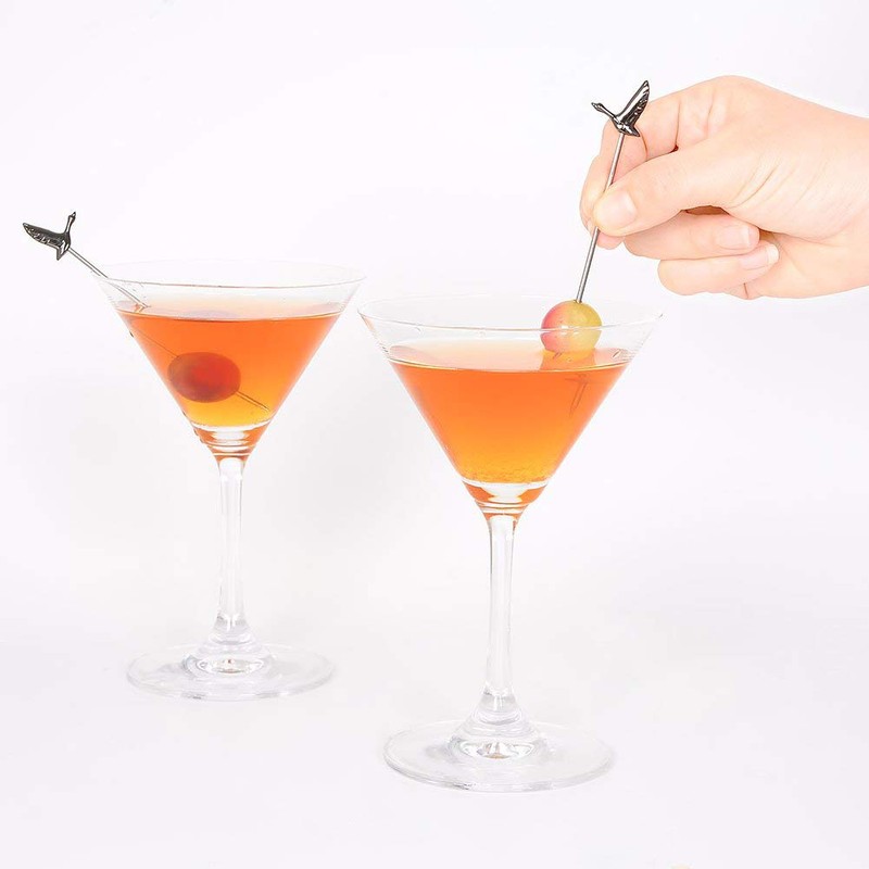 Stainless Steel Greylag Goose Martini Cocktail Picks for Fruit,Cocktail,Party,Wedding Set