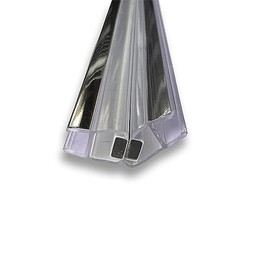 Gordon Glass® Universal 135 Degree Shower Door Magnetic Seal with Chrome Trim Accent for 3/16" and 1/4" Glass Frameless Shower Doors - 73" Long - Set