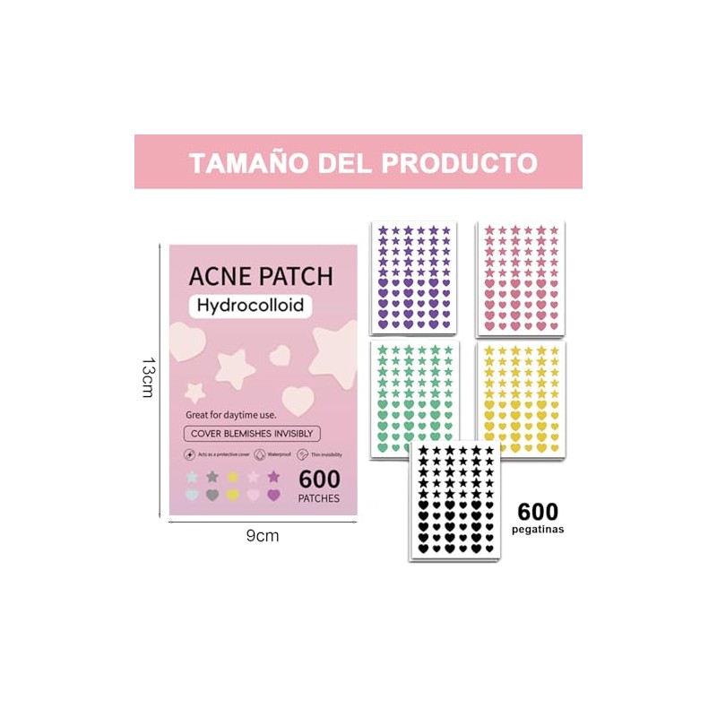 600pcs Pimple Patches Pueden Absorber Secreción Parches Acne Calcomanías Puntos