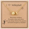LUIOUS Volleyball Initial Necklace for Women - A-Z Letter Design,