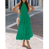 HAEOF Womens 2024 Summer Sleeveless Halter Maxi Dress Pleated Tiered