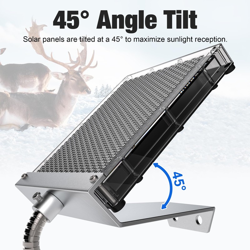 12V Solar Panel Battery Charger for Deer Feeder, 1.7W Waterproof