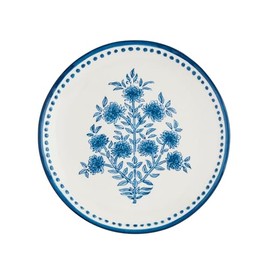 Mud Pie 8" Dia Print Salad Plate, Blue