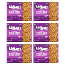 Milton's Organic Crackers, Multi-Grain - Certified Organic, Non-GMO Project Verified, Kosher, Made With 4 Whole Grains & 3 Seeds, Great for Charcuterie Boards - 24 Oz, Pack of 6