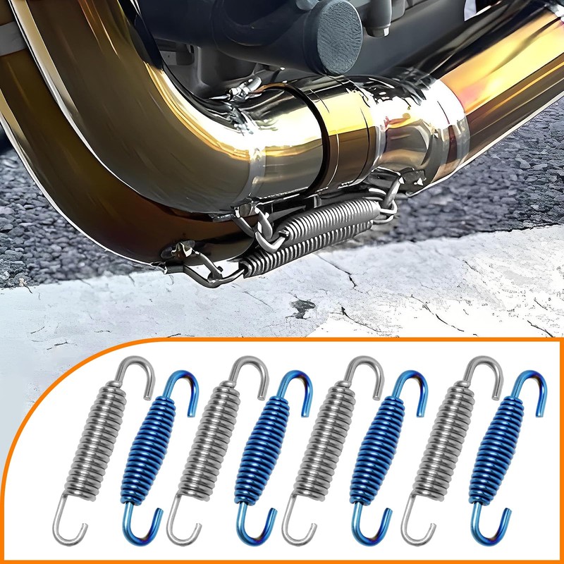 8 Pcs Motorcycle Exhaust Pipe Springs, 2.28"/58 mm Stainless Steel