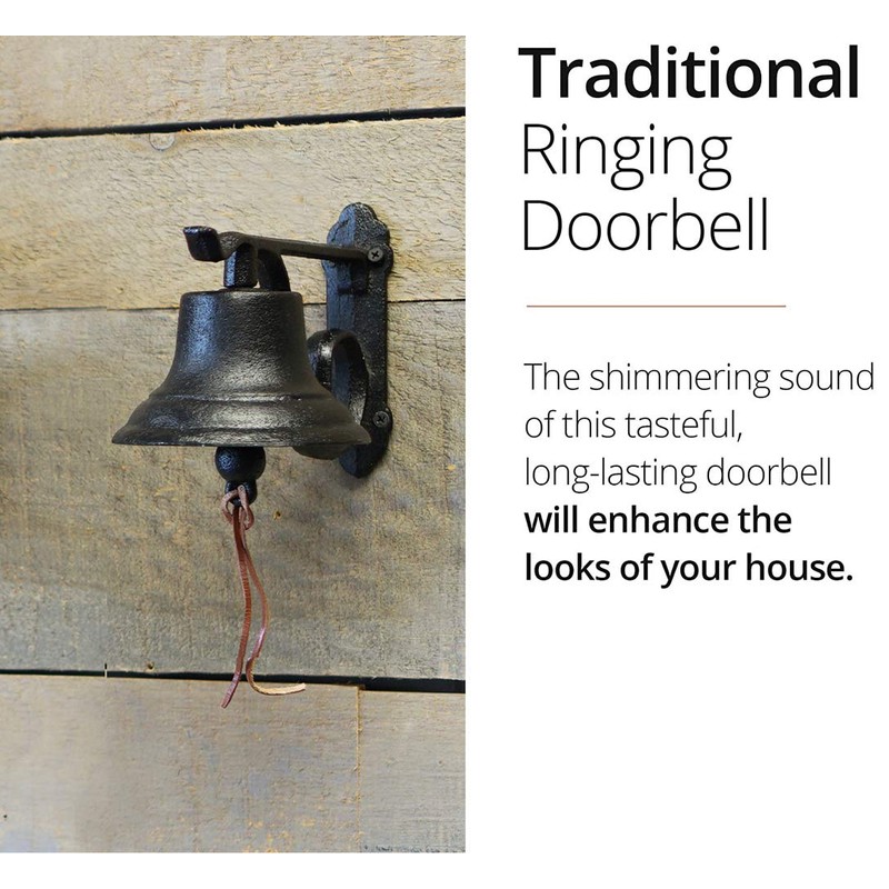 NACH JS-90-091 Classic Fine Cast Iron Rustic Hanging Doorbell, 8.5