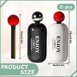 Yitexin 2 Pack 2-in-1 Washable Pet Hair Remover with Scraper, Reusable Gel Reusable Lint Roller Clothing, Travel Size Mini Lint Remover Ball for Household Dogs, Cats (White & Black)