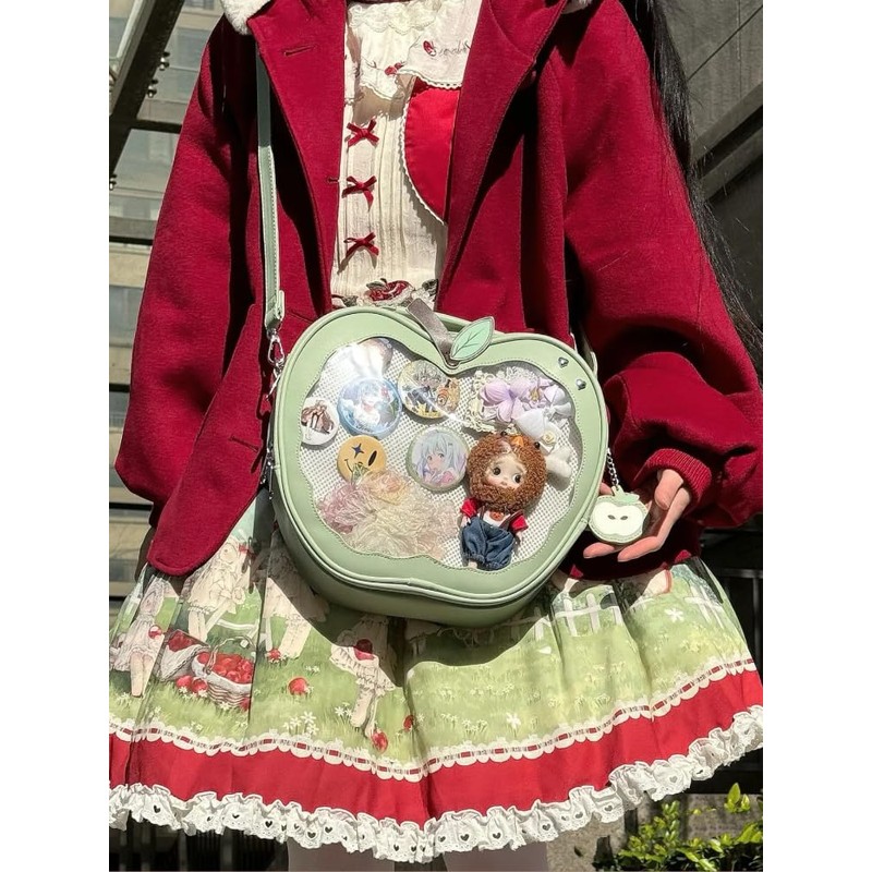 Ita Bag Green AppleShaped Backpack & Crossbody & Handbag, Anime