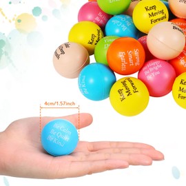 60 Pcs Motivational Stress Balls Quotes Inspirational Funny Colorful Foam Balls Hand Exercise Stress Relief Gifts for Office Small Anxiety Balls for Relief Motivating Encouraging Supply