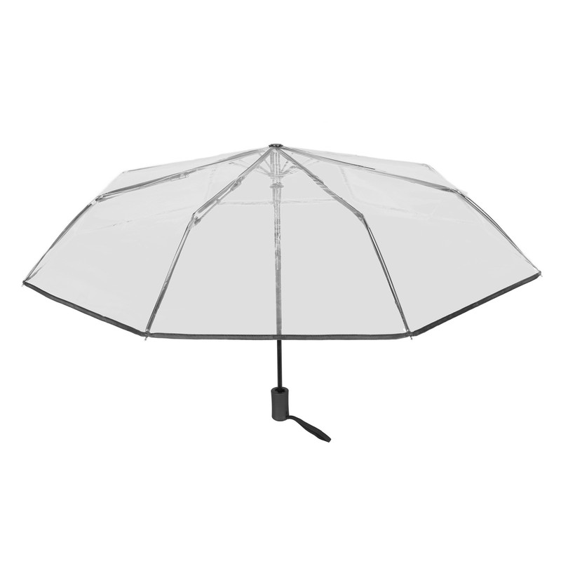 Compact Umbrella Black Transparent Automatic Design Sturdy Structure Travel Umbrella