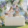 2 Pack Ivory Spandex Tablecloth for 6FT Rectangle Tables, Fitted