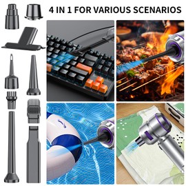 WINWEND Car Vacuum Cleaner High Power - 18000PA Portable Car Vacuum 4 in 1 Compressed Air Duster & Air Blower & Pump Hand Held Vacuum Cordless with Brushless Motor for Car Home Office