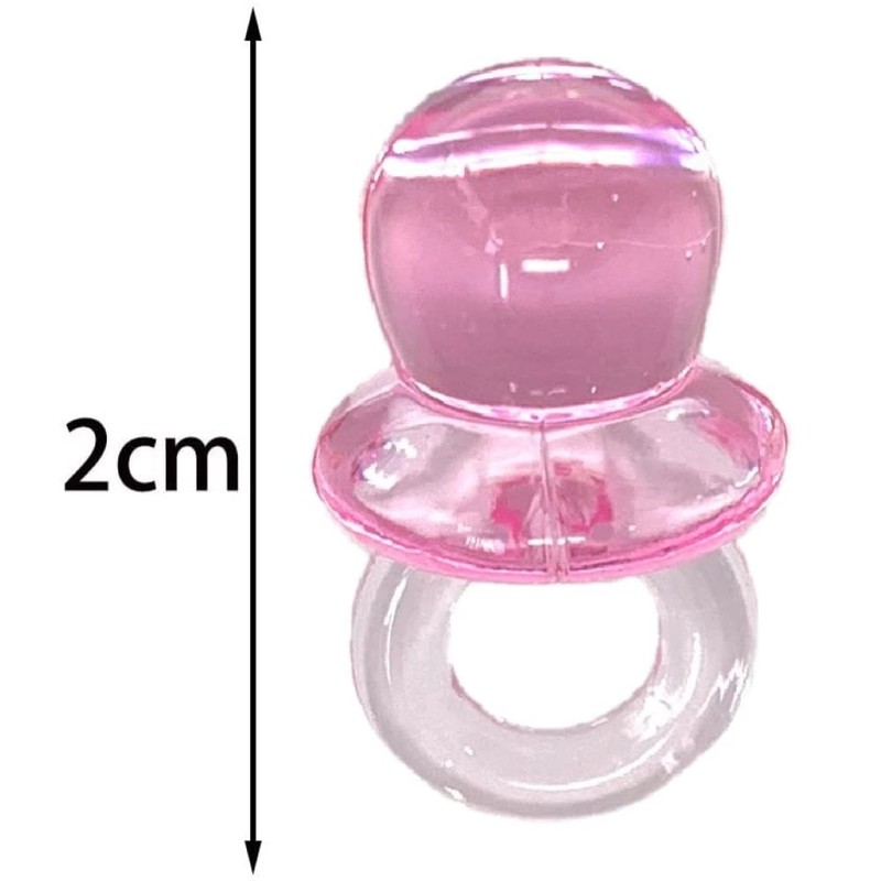CARTOON 100pcs Pink Plastic Pacifier Dummy Party Favors Party Favors