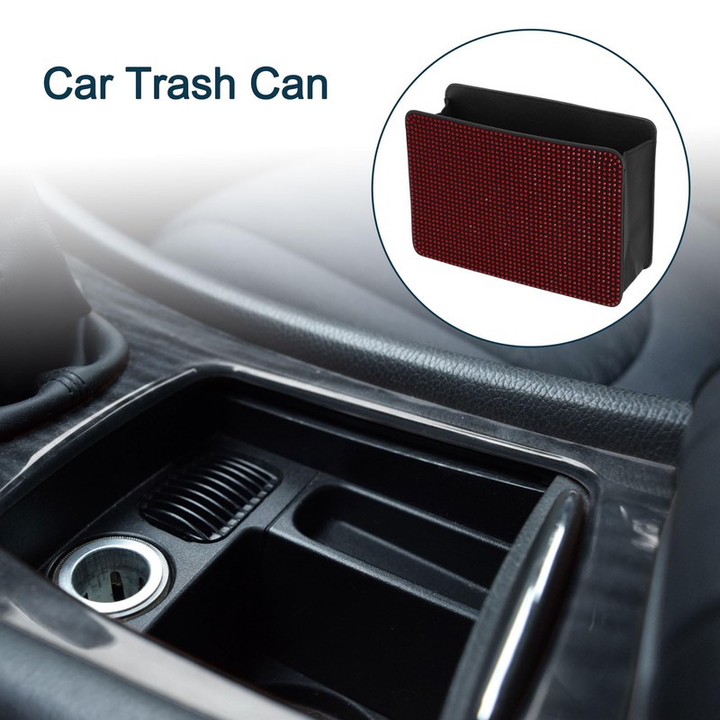 TUCKBOLD Car Trash Can Portable Seat Back Trash Bin Red