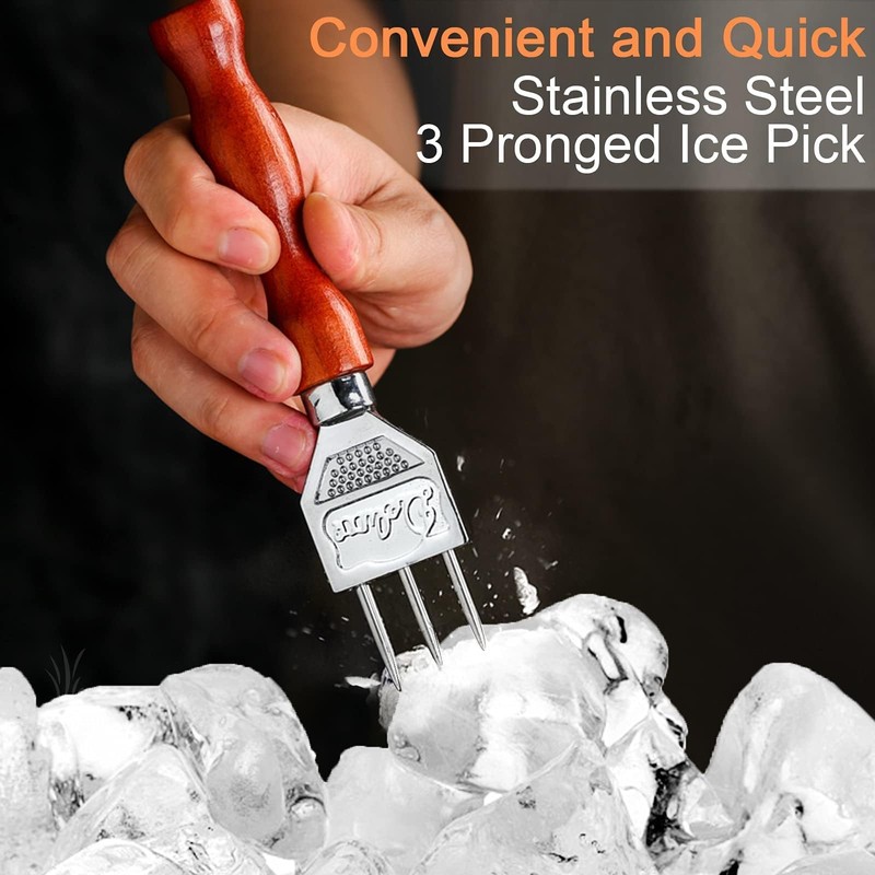 Ice Pick set of 2-7.24 Inch and 6.8Inch Stainless Steel
