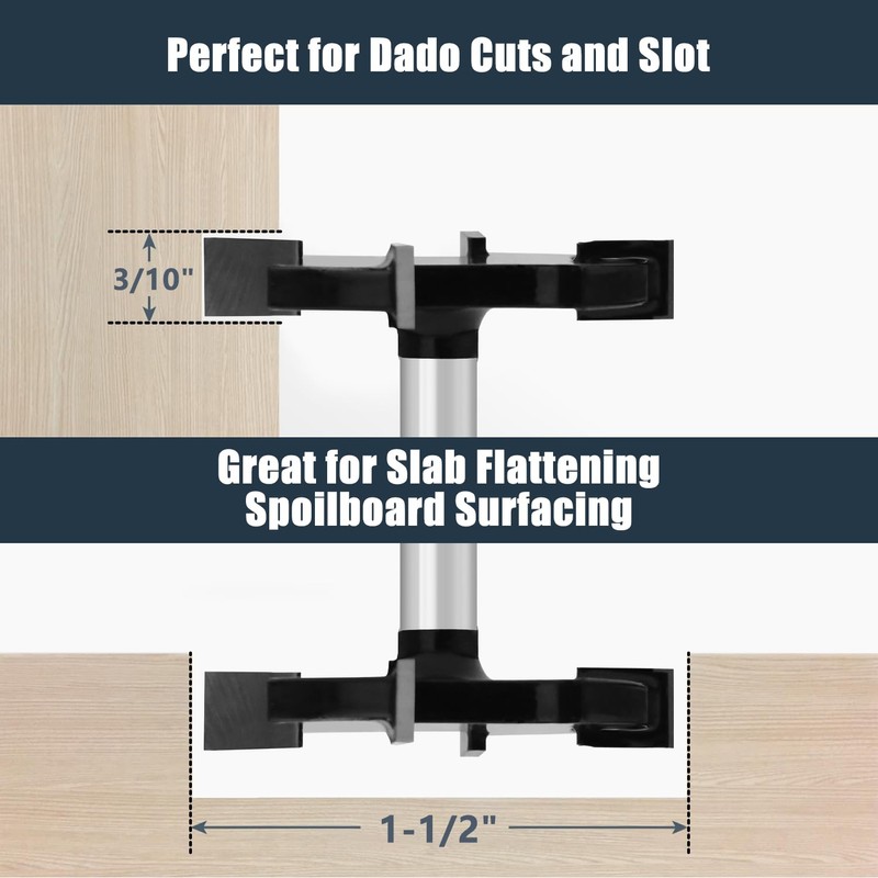 CNC Spoilboard Surfacing Router Bit,Slab Flattening Router Bit,Edge Treatment-1/4 Shank