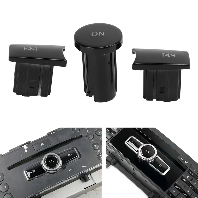 3pcs Multimedia Knob Control Button Car Accessories Replacement for Benz