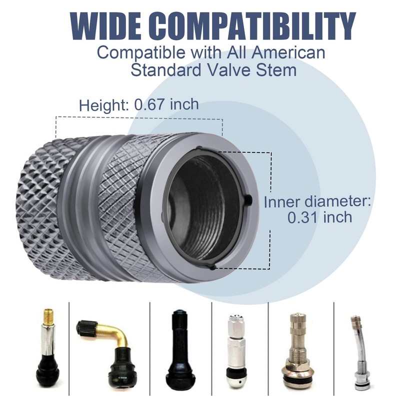 Tire Valve Stem Caps - 4 Pack Anti-Corrosion Premium Anodized