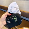Cute Diamond Cat Ribbon Adjustable Warm Mask for Women Mask Gray 5ea