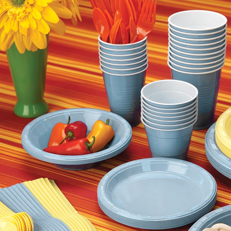 Light Blue Solid Color Plastic Party Cup (12 Oz.) 20