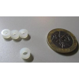 Unbranded Nylon 66 Spacer, Natural, NO.6 Screw, 1/4" OD x .140" ID x 3/16" Length, 100pc