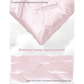 GAOCHY 13 13.3-14 15 15-16 inch Puffy Laptop Sleeve, Icy Pink