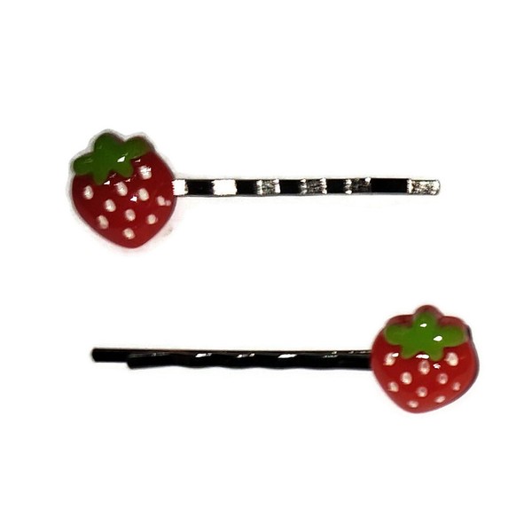STRAWBERRY Mini Summer Fruit Bobby PIn Hair Clip Accessory -