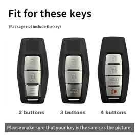 ontto Metal Car Key fob Cover Fit for Mitsubishi Outlander 2022 2023 2024 Remote Leather Key case keyring Key Shell holder bag keychain full protection Accessories 3/4 buttons Black A
