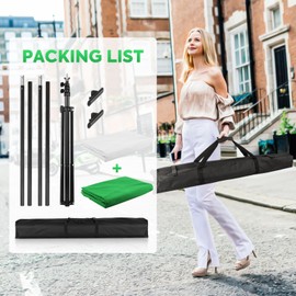 Versatile Backdrop Stand, 6.5x6.5ft Wrinkle-Resistant Collapsible Background Chromakey White & Green Screen for Photo Studio Video Shooting, Portrait Headshot Photography (2x2m 6.5x6.5ft)