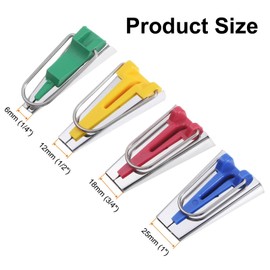 Bias Tape Maker Set 4 Sizes Bias Tape Maker for Single and Double Fold Fabrics, Sewing Tools for Fabric Quilting, Sewing, Crafts, DIY, Quick Adjustment of 1/2" 2.5" 1"