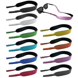 CKANDAY 10 Pack Floating Sunglass Straps, 10 Colors Floating Eyewear Retainer Nonslip Neoprene Soft Eyeglass Straps Holder for Sports Outdoors Water Activities Men Women Children Kids