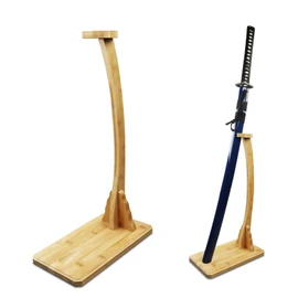 Munetoshi Deluxe Vertical Shogun Style Upright Katana Stand Sword Display Natural