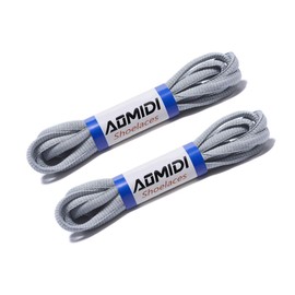 AOMIDI 2 Pair Shoelaces Oval Half Round 1/4" Shoes Lace for Sneakers and Casual shoes Shoelaces Replacements (54" inches (137 cm), Gray)