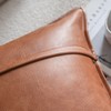 Neelvin Faux Leather Decorative Throw Pillow Covers Modern Solid 12x20