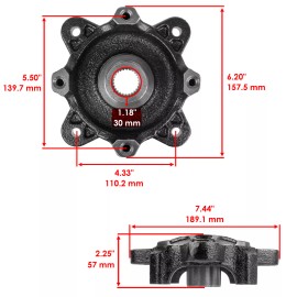 Caltric Front Left Right Wheel Hubs And Ball Bearings for Polaris Ranger 800 6X6 12-2017