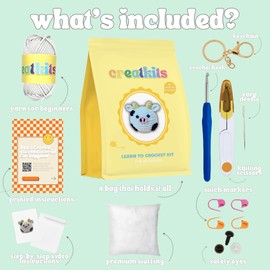 Easy Crochet Kit for Beginners Animals - Learn to Crochet Kits for Beginners - Cow Crochet Box
