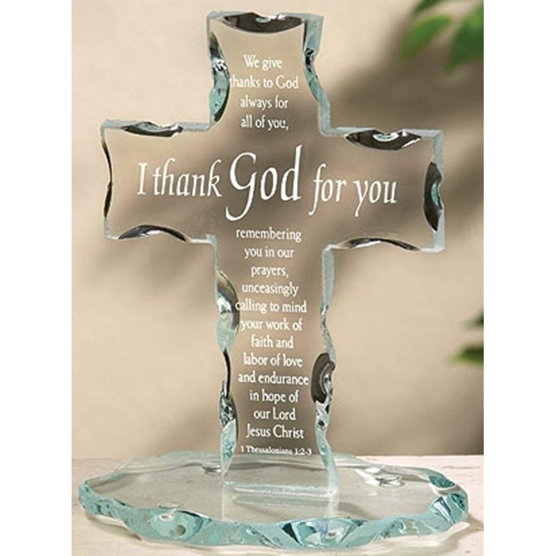 Autom Glass I Thank God for You Standing Cross, 7