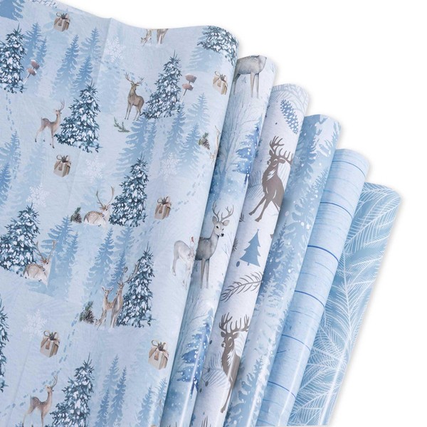12pcs Christmas Wrapping Papers, 26.97x19.88 Inch Gift Wrapping Paper Roll