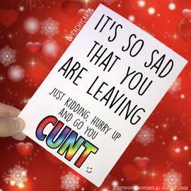 Leaving Card, Coworker Card, Sorry You're Leaving Just Kidding F Off C Cards Good Luck, Congrats New Job Colleague Leaving Funny PC201