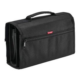 transotype senseBag Wallet, schwarze Tasche für bis zu 72 Marker, mit abgenähten Stiftfächern, aus abwaschbaren Polyestergewebe